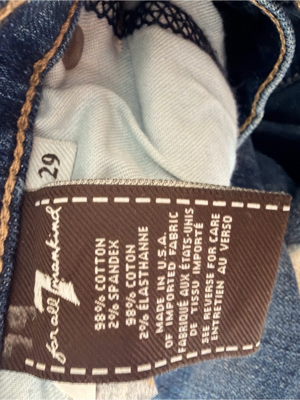 7 For All Mankind Blue Denim Jeans with Tags - Picture 10 of 11